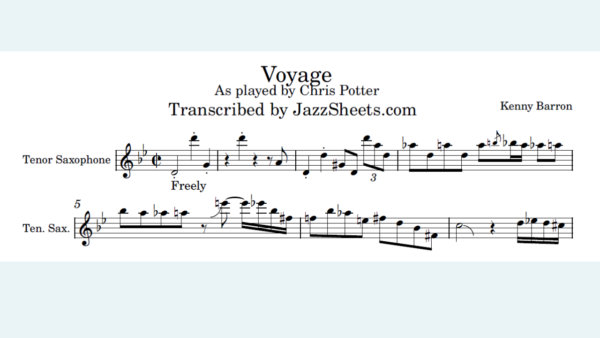 Voyage - Chris Potter transcription preview